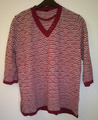 Pink/weißer Strickpulli mit Strukturmuster und Knopfverzierung Gr. XXL