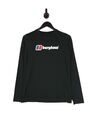 Berghaus Langarm T-Shirt Größe Small in Schwarz Herren Spruch Logo 100% Baumwolle