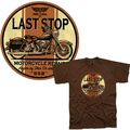 Biker T-Shirt Oldtimer Motorrad classic  Cruiser USA Twin Vintage *4249 braun