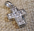 925 ECHT SILBER RHODINIERT *** Kreuz Zirkonia Anhänger 21 mm, Kette