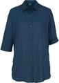 Neu Viskose-Longbluse 3/4-Arm Gr. 40 Dunkelblau Damenbluse Shirt Tunika