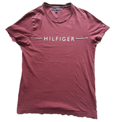 TOMMY HILFIGER Herren kastanienbraun vorne grafisches T-Shirt Größe Medium