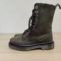 Dr. Martens 1490 Justyna olivgrün khaki 10 Löcher Reißverschluss klobig Bex Stiefel Gr. UK 3