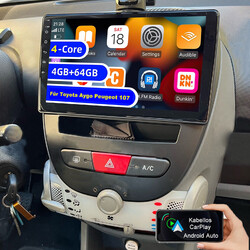 Autoradio Android13 4+64G Carplay GPS Nav Für Toyota Aygo Citroen C1 Peugeot 107