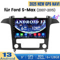 6+128GB Carplay Android13.0 Autoradio GPS Navi Für Ford S-Max 2007-2008 DAB+ SWC