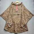 JOULES PONCHO Regenmantel CAPE braun wasserdicht Leopard Animal Print verstaubar KITTEL