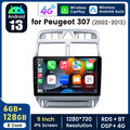 4G Android 13 Autoradio 6G+128G Carplay Für Peugeot 307 SW CC 2002-2013 GPS Navi