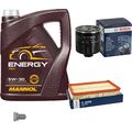 BOSCH Inspektionspaket 5 L MANNOL Energy 5W-30 für VW Polo 9N_ 1.4 16V