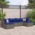 Gartenmöbel Lounge Set Sofa Garnitur Sitzgruppe Kissen 6-tlg. Poly Rattan vidaXL