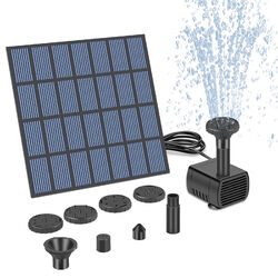 Springbrunnen Solarpumpe Teichpumpe Brunnen Fontäne Garten Wasserspiel Solar LED