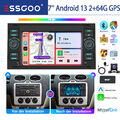 DAB+ 2+64G Autoradio Android 13 Für Ford Focus Kuga MK7 C S Max GPS NAV KAM WIFI