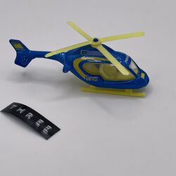 Fast Lane EM Hubschrauber Spielzeug blau Polizei Diecast ca. 3" Kombiporto