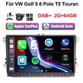 DAB Autoradio Android 14 GPS 2+64G KAM Für VW GOLF 5 6 Plus Passat Touran Tiguan