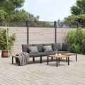 Gartenmöbel Sofa Gartenbank Garnitur Lounge Sitzgruppe 3-tlg. Aluminium vidaXL