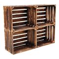 Holzkistenset Boxen Aufbewahrungsbox Regal geflammt used 50 x 40 x 30cm 4er SET