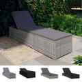 Sonnenliege mit Auflage Poly Rattan Gartenliege Relaxliege Schwarz/Grau vidaXL