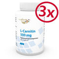 Vita World 3er Pack L- Carnitin 500mg 3 x 100 Kapseln Fatburner Diät Carnitine