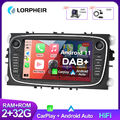 2+32G Android 11 Carplay DAB+ Autoradio Für Ford Focus MK2 C-MAX S-MAX GPS + Kam