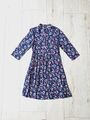 Orsay Damen Kleid Gr. 32 ~ Blumen Kleid 3/4 Arm blau Flower Frauen oder Mädchen 