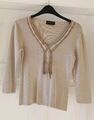 Principles Baumwollpullover 3/4 Arm beige Farbe mit Knopfquasten, Gr. 10