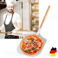 Pizzaschaufel aus rostfreiem Edelstahl 430 - Pizzaschieber mit Holzgriff