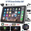 DAB+ 1 DIN 10.1" Android 13 Autoradio Carplay GPS WIFI Drehbar Bildschirm Kamera