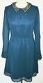 ZERO Kleid Gr.40 petrol  blau Chiffon Pailletten ++Neu++