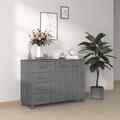 vidaXL Sideboard HAMAR Dunkelgrau 113x40x80 cm Massivholz Kiefer JIA