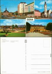 Gera 1. Straße der Republik, 2. Rathaus Terrassencafé Osterstein Orangerie 1975