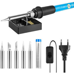 Lötkolben Set 60W Soldering Iron Kit Temperatur Einstellbar Entlötpumpe Lötdraht