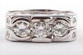 Dreier Brillant Diamant Ring 2,6ct 750 18k Weiß Gold Brillianten Gr 59 Edel! .