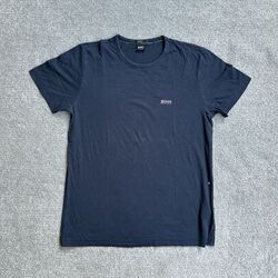 HUGO BOSS Herren T-Shirt Kurzarm Medium Regular Fit Classic Logo 10320 Blau