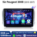 6+128GB Android 13 Autoradio GPS Navi Für Peugeot 2008/208 2013-2017 Carplay SWC