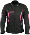 Damen Motorradjacke Motorrad Jacke Textil mit Protektoren Schwarz Pink S-XXXL