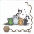 2 Lunch Papier Servietten Napkins (L8-18)  selten:  Katzen mit Wolle