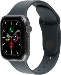 Apple Watch SE 44 mm Aluminiumgehäuse space grau am Sportarmband schwarz [Wi-Fi]Gut: Deutliche Gebrauchsspuren, voll funktionstüchtig