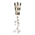 Tischleuchte Beistelllampe Schreibtischlampe Stahl Silber Creme H 96,5 cm