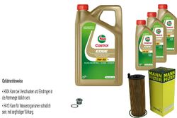 MANN-FILTER Ölfilter 8 L Castrol EDGE Titanium FST 5W-30 für Audi A8 3.0 TDI