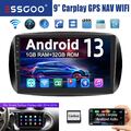 32G Carplay Android 13 Autoradio GPS Navi BT Für Benz Smart Fortwo 453 2014-2019