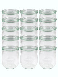 24 Weck Gläser 220 ml mit Deckel Marmeladengläser Einmachglas Glas 