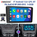 9" Wireless Android13 Carplay DAB+ Autoradio Für Audi A3 8P S3 8V RS3 32G KAM BT