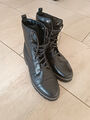 Damen Boots Schwarz Gr 40 echtes Leder river island Stiefeletten Neu