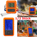 1/2x LCD Bratenthermometer Funk Grillthermometer BBQ Meat Thermometer & 4-Fühler