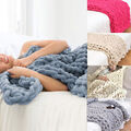 Grob Gestrickte Kuscheldecke Warme Grobstrick Wolldecke Strickdecke Tagesdecke-