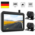 2* Kabellos Rückfahrkamera mit 5" LCD Monitor Nachtsicht HD Funk Einparkhilfe DE