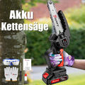 Akku Kettensäge 6 Zoll Mini Elektro Kettensägen Handkettensäge mit Ölsystem DE