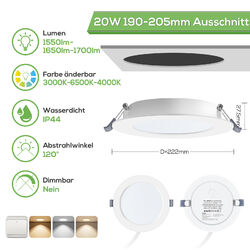 LED Panel Einbaustrahler Einbauleuchte Deckenleuchte Flach Rund Einbau Spot 230V