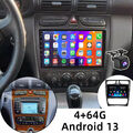 4+64G Android13 Autoradio Für Mercedes Benz CLK W209 W203 W463 W208 GPS Nav +Kam