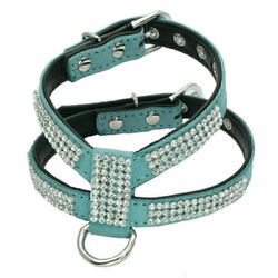 Hundegeschirr Strass Soft Brustgeschirr Geschirre Welpen Verstellbar mit Leine