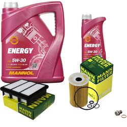 MANN Inspektionspaket 6 L MANNOL Energy 5W-30 für Hyundai i30 1.6 CRDi FD